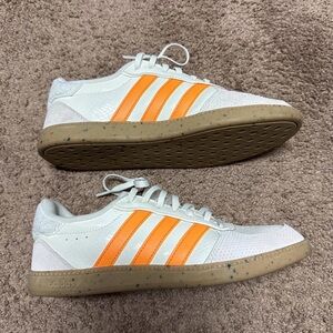 Adidas Women's White and Orange Sneakers